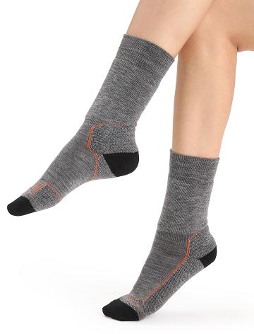 Gritstone Heather / Black Icebreaker Merino Hike+ Medium Crew Women's Socks | AU 1431GSOL